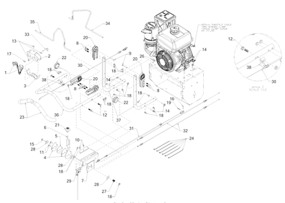 Handle Diagram and Parts List for CB2900 (24AE687F010)(2018) Cub Cadet Sprayer